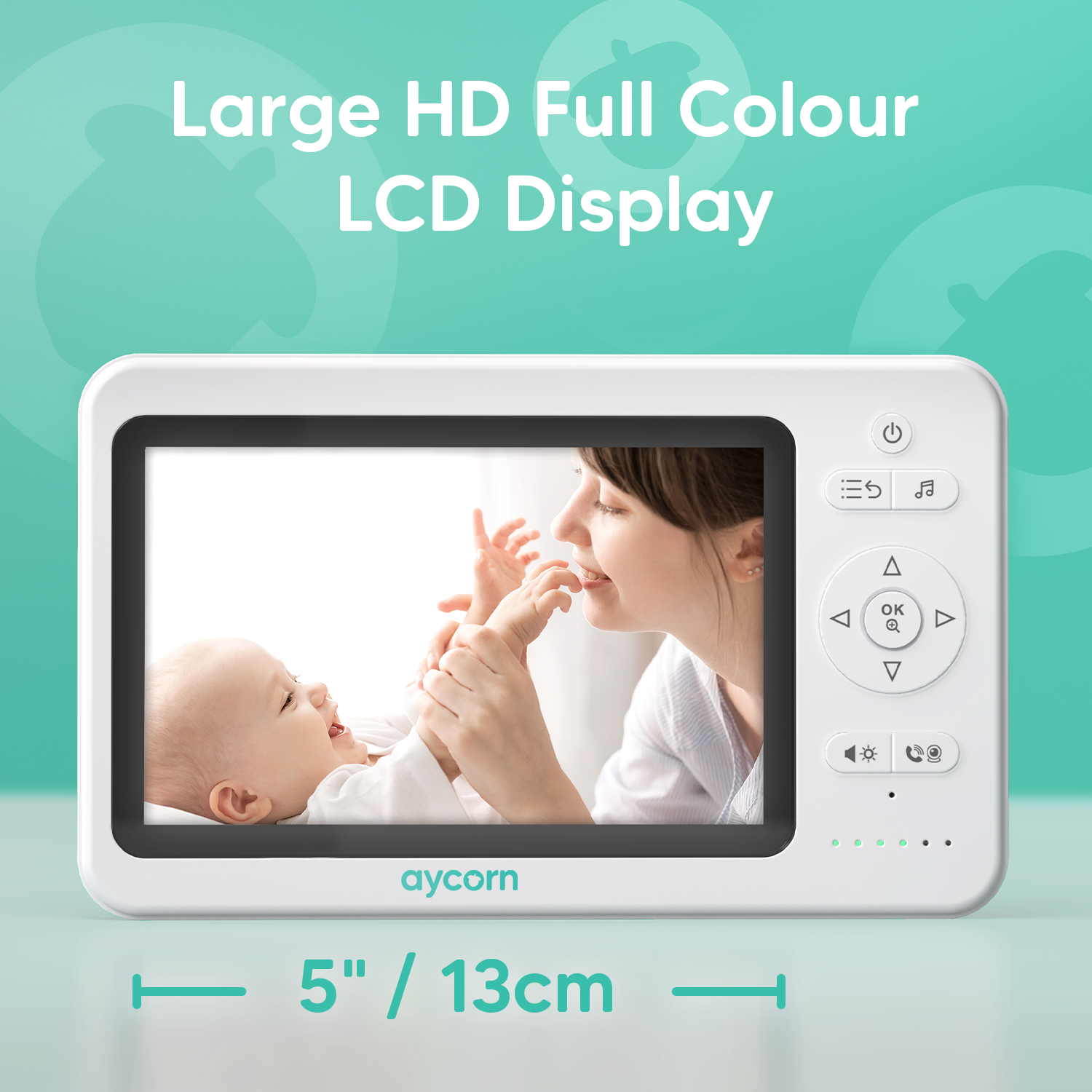 Baby Monitor with Night Vision Video Camera, 5" Full HD Display