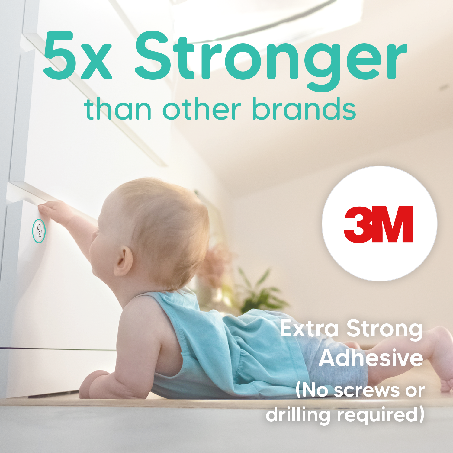 Baby Safety Proof Magnetic Cupboard Locks - 10 pack