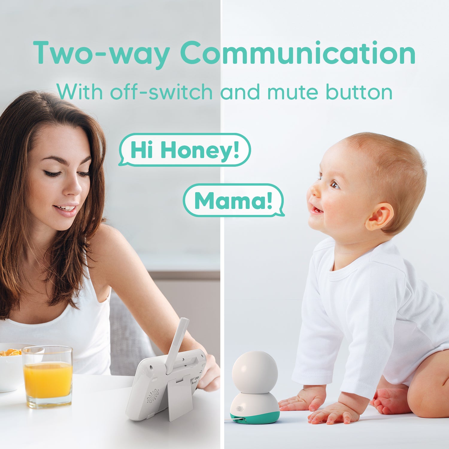 Baby Monitor with Night Vision Video Camera, 5" Full HD Display