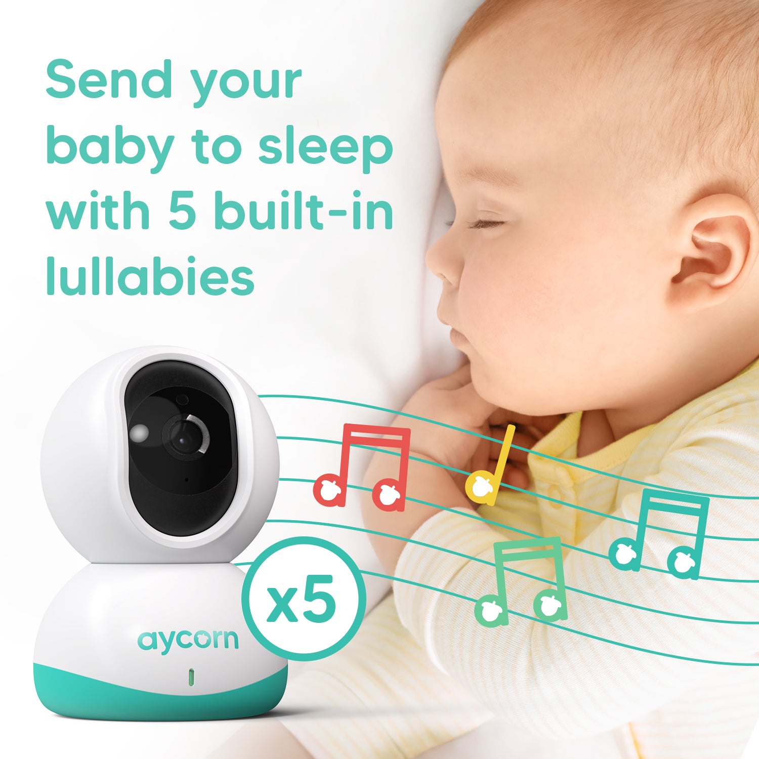 Baby Monitor with Night Vision Video Camera, 5" Full HD Display