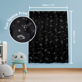 130 x 200 cm Temporary Blackout Curtains - Space Pattern