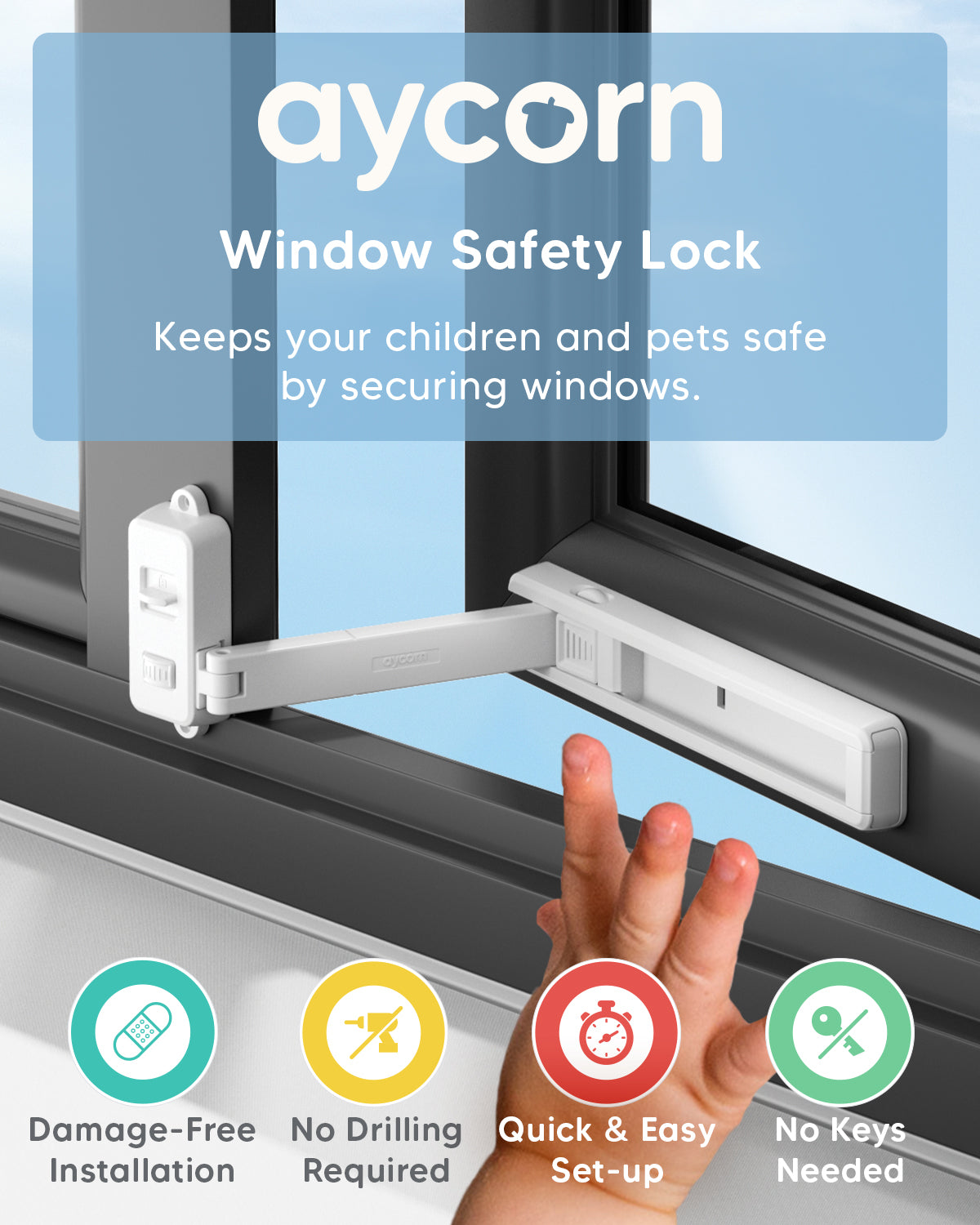 Safety Window Lock - White