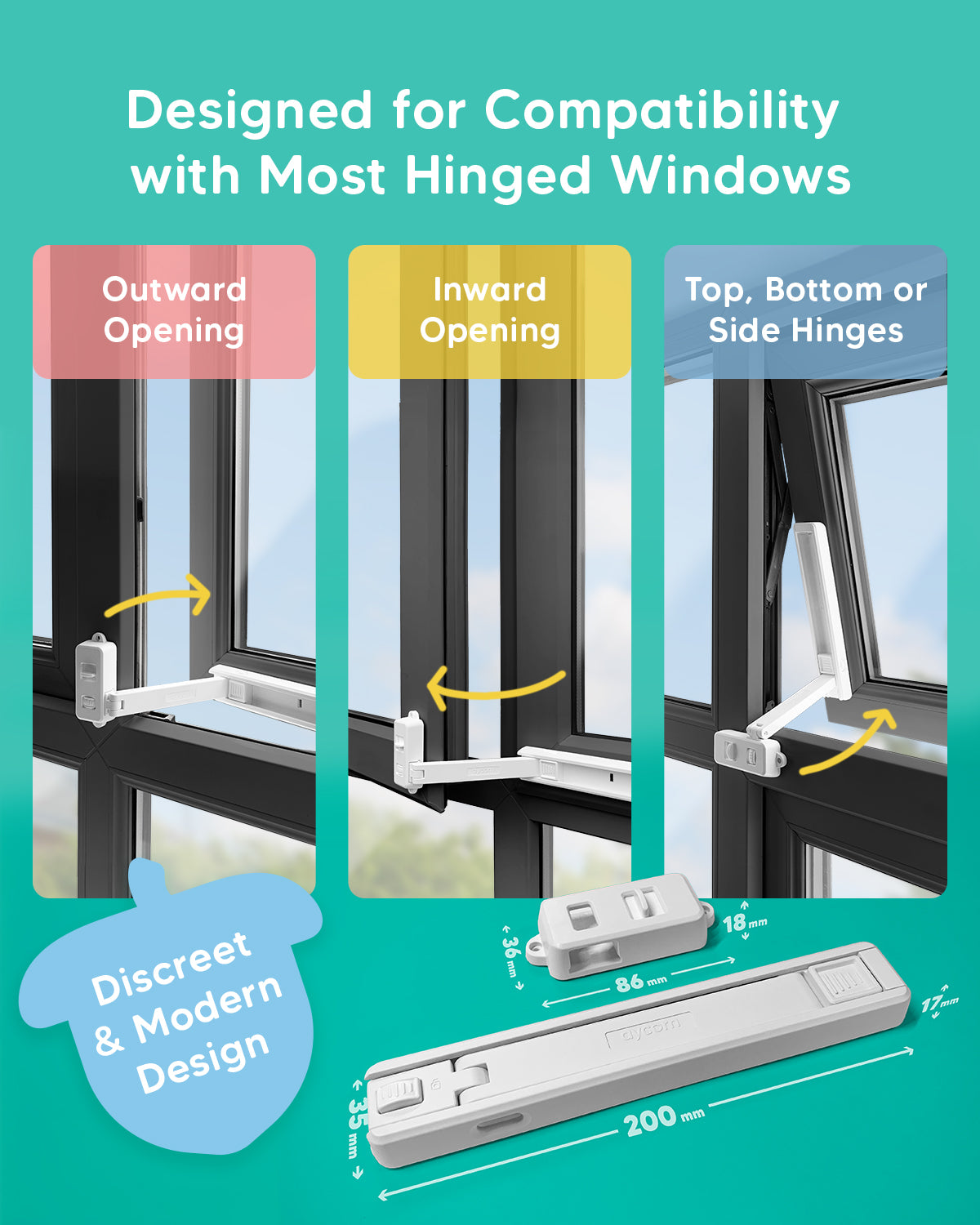 Safety Window Lock - White