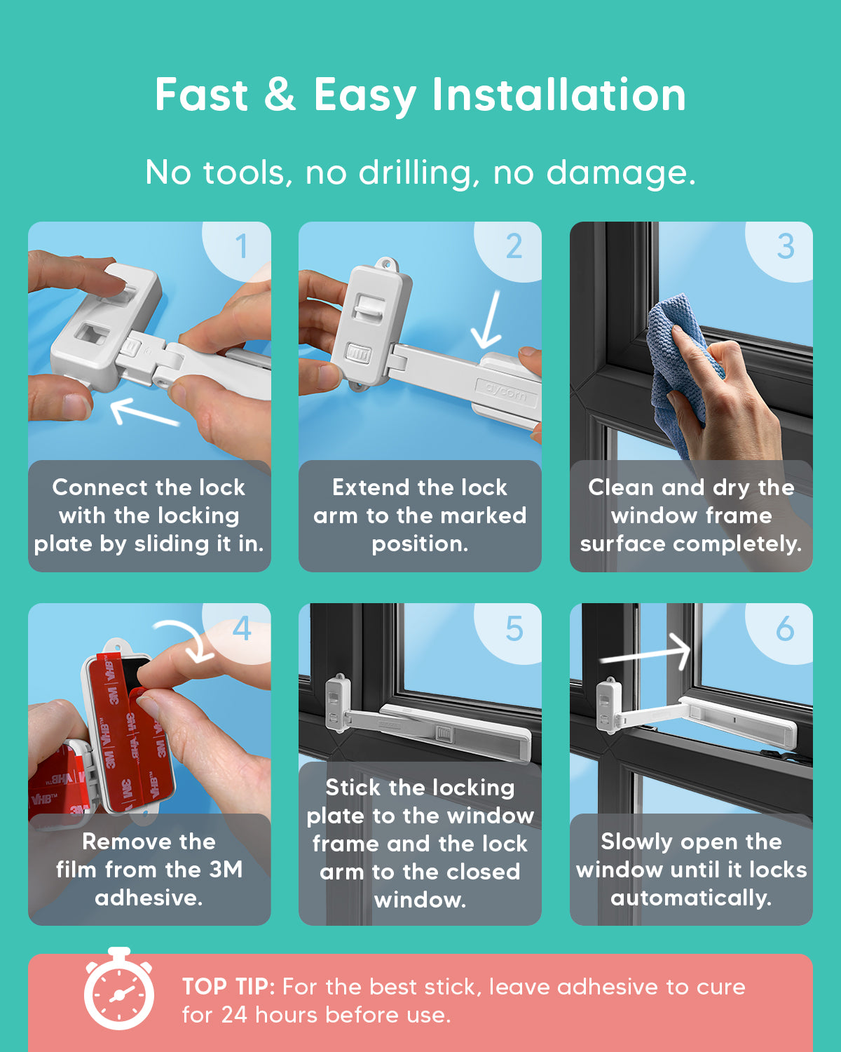Safety Window Lock - White
