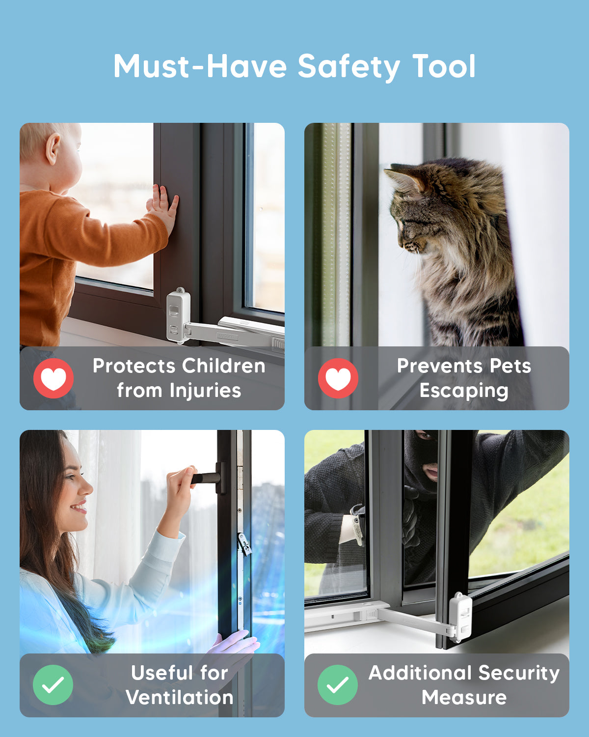 Safety Window Lock - White