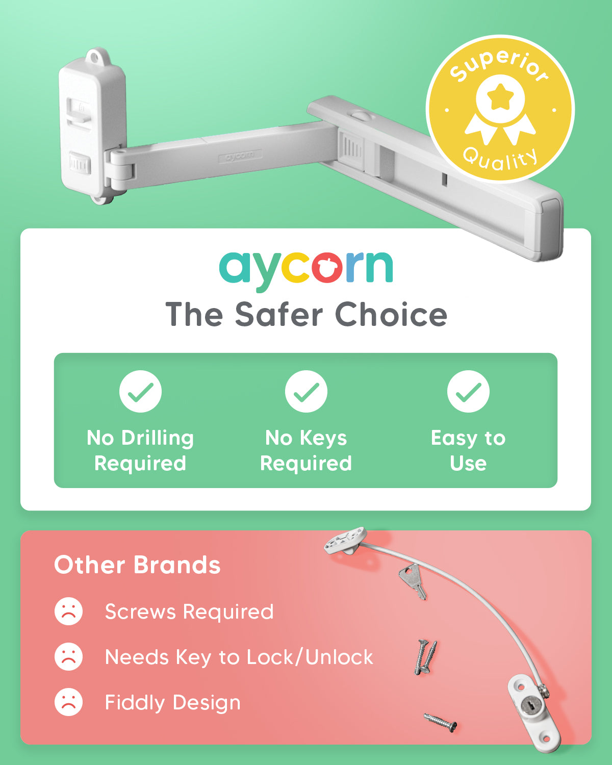 Safety Window Lock - White