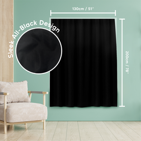 130 x 200 cm Temporary Blackout Curtains - Black