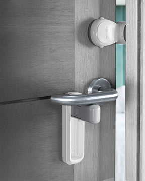 Safety Door Kit 2 Door Locks + 2 Door Stoppers - White