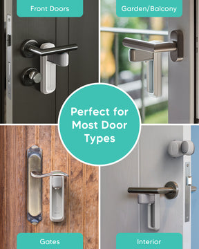 Safety Door Kit 2 Door Locks + 2 Door Stoppers - White