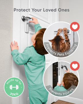Safety Door Kit 2 Door Locks + 2 Door Stoppers - White