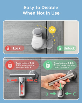 Safety Door Kit 2 Door Locks + 2 Door Stoppers - White