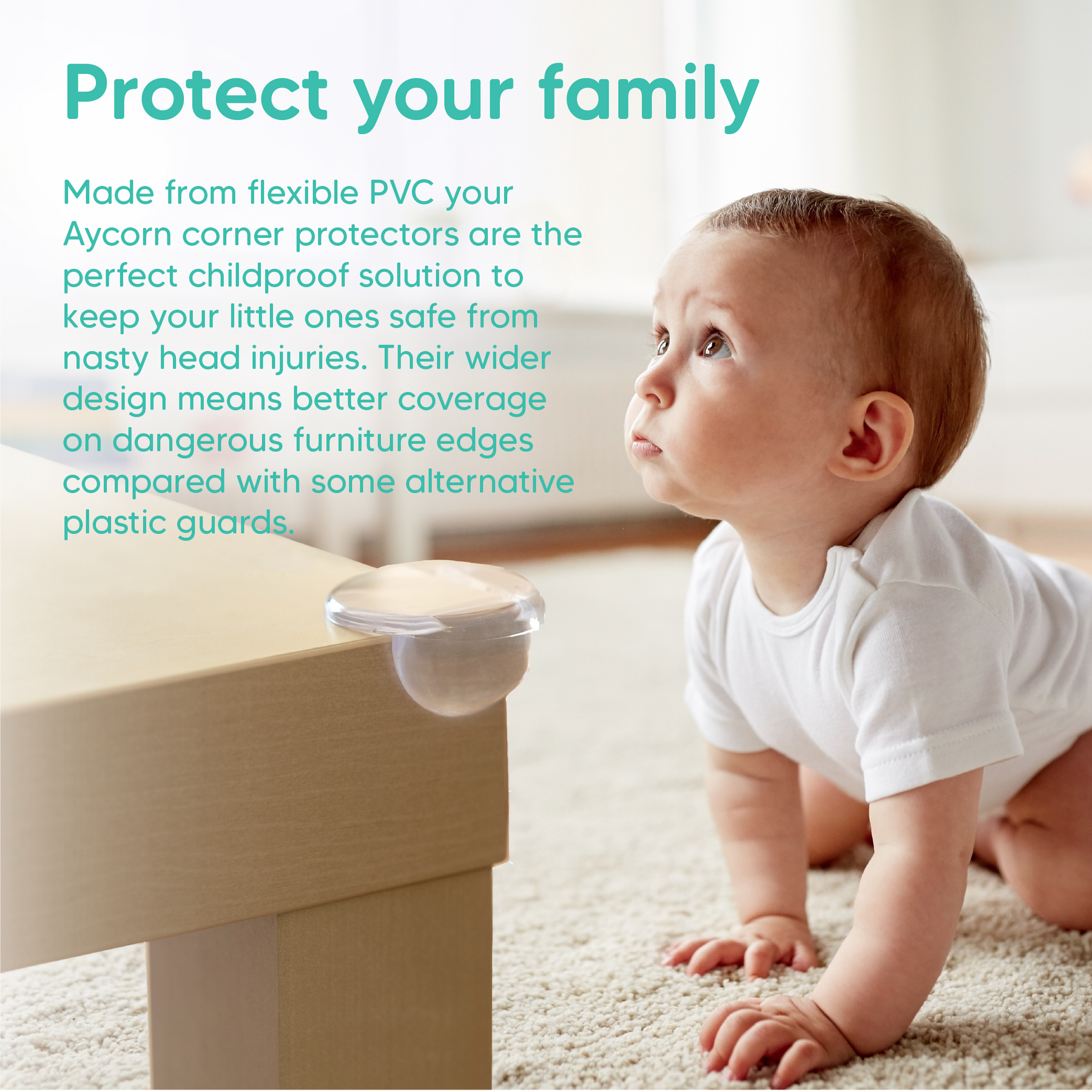 Corner Protector Baby Proofing Corner Guards. Table Corner Protectors for  Baby to Prevent Head & Knee Injuries. Adhesive Pre-Taped, 8 Pack