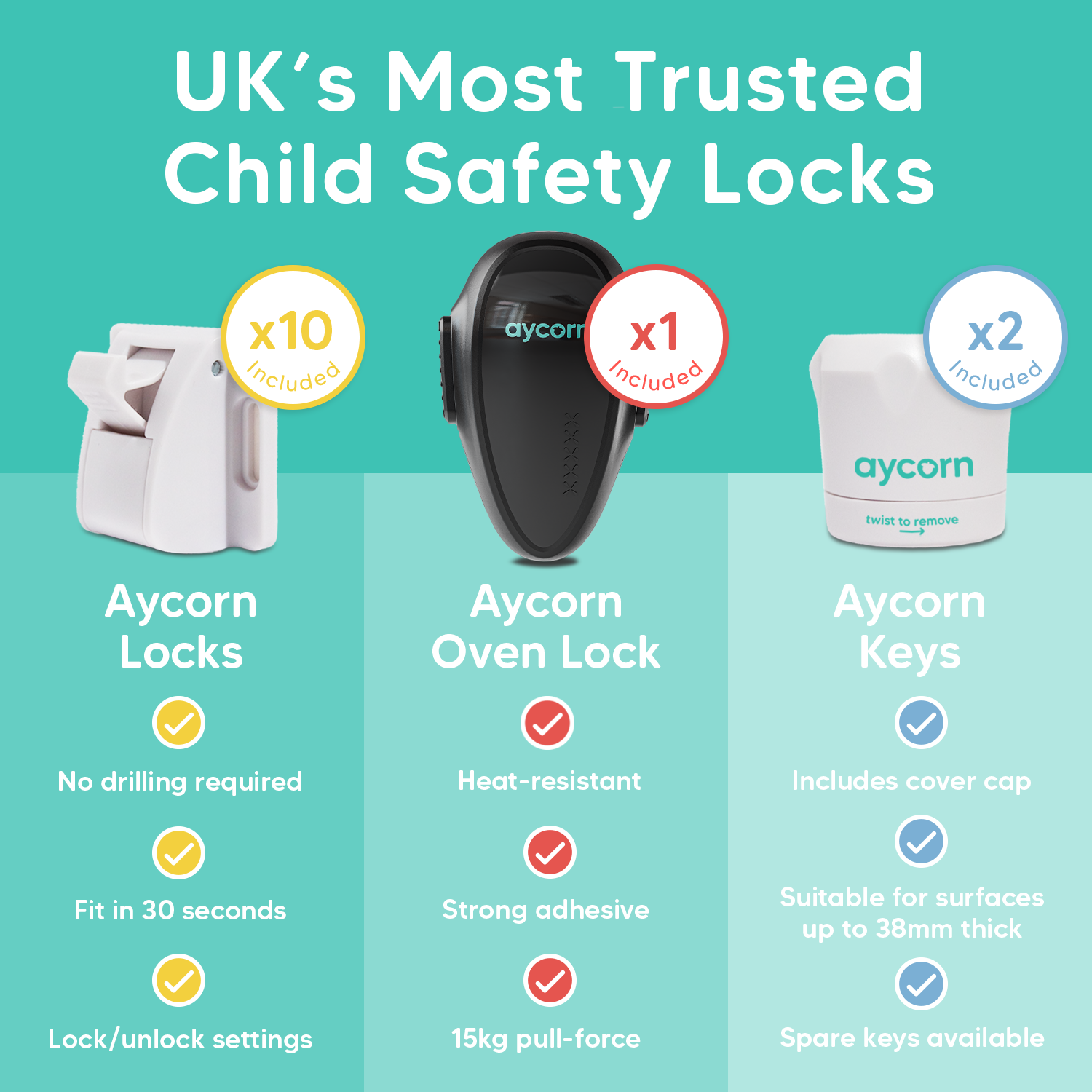 10 Pack Magnetic Safety Locks & Oven Lock