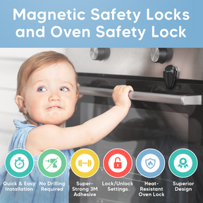10 Pack Magnetic Safety Locks & Oven Lock